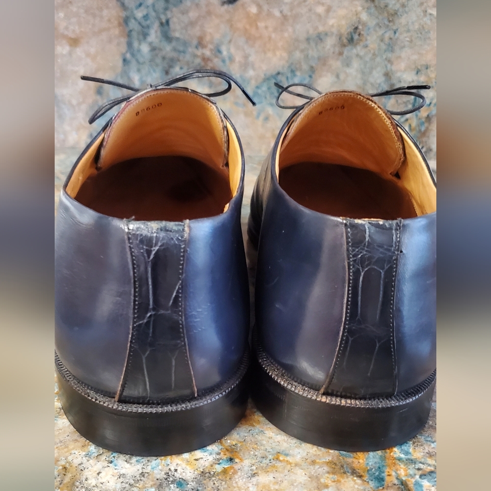 Paolo De Marco Genuine Alligator Men's Shoes Size 16 M, Dark Blue - Picture 3 of 6